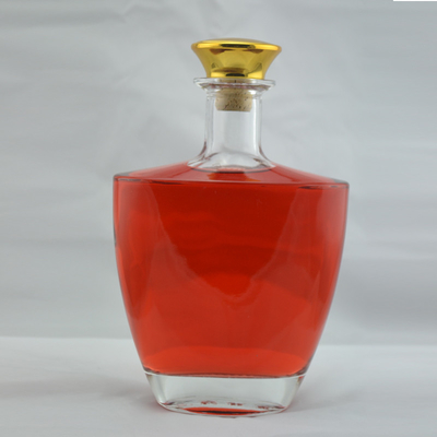 750ML 사용자 지정 스피릿 병 슈퍼 플린트 유리 재료 브랜디 유리 병 코크