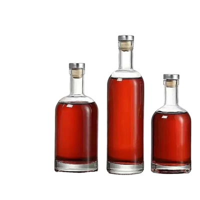 OEM 로고 디칼 1000ml 750ml 500ml 음주 병 코크 톱 뚜?? 이 있는 보드카 유리 병