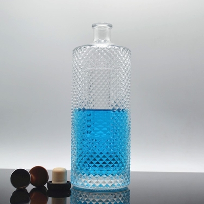 화려한 알코올 음료용 색상 녹음 가능한 테킬라 패턴 정사각형 유리 병 500ml