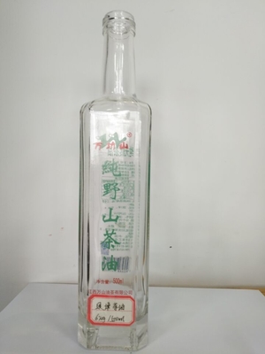 투명 하락 750ml 보드카 음주 유리 병 밀폐 유형 코크 / 나사 / 구알