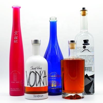 유리 병 500ml 750ml 맑은 빈 진 와인 위스키 브랜디 보드카 SGS 인증