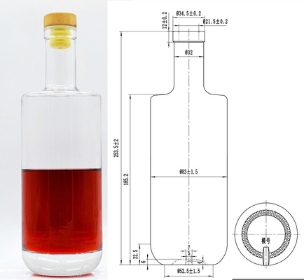 700ml 평면 병 250ml 진 보드카 음주 유성 루이?? 의 유리 병