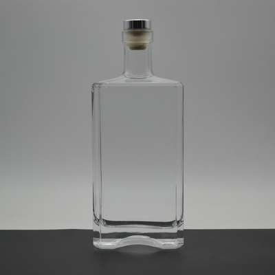 유리 위스키 병 맑은 슈퍼 플린트 375ml 500ml 평방 건조 진 보드카 와인 병