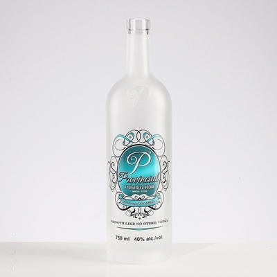 500ml 맞춤형 스크린 인쇄 Frosted Crown Royal Whisky Vodka 진 유리 병 코크