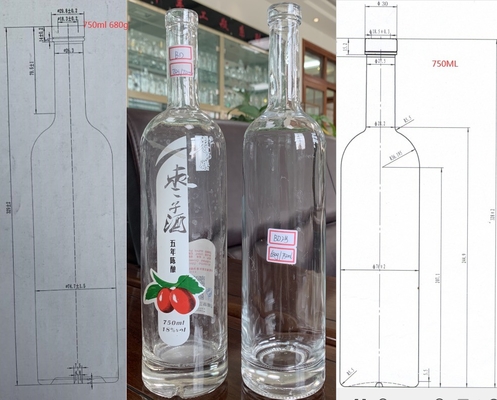 사설 레이블 술 200ml 300ml 500ml 750ml 1000ml 유리 병 산둥 시장