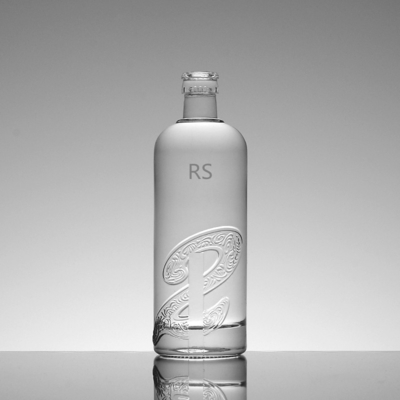 빈 투명 700ml 코크 톱 맑은 술용 보드카 유리 병