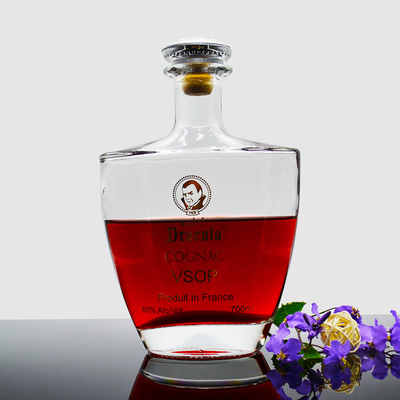 1000ml 750ml 700ml 500ml 유리 병을 주문하여 음료수 보드카 진 위스키 CE 표준