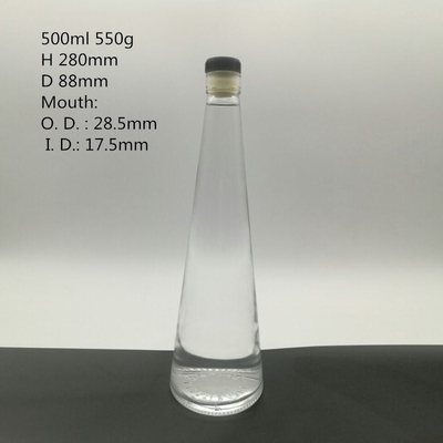 투명 750ML 빈 시로크 보드카 유리 병 투명 디자인 보텔라