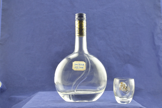 투명 750ML 빈 시로크 보드카 유리 병 투명 디자인 보텔라