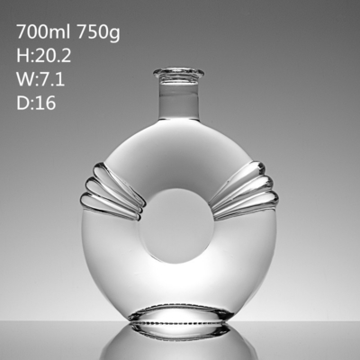 슈퍼 플린트 500ml 700ml 750ml 브랜디 리커 유리 와인 병과 패션 디자인