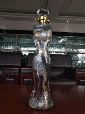 350ml 500ml 750ml 여성 몸 모양 유리 병
