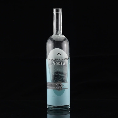 위스키 커스텀 디자인 유리 병 750ml 플립 톱 보드카 병