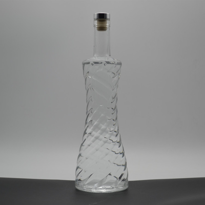 위스키 커스텀 디자인 유리 병 750ml 플립 톱 보드카 병