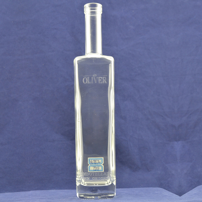 대량 생산 슈퍼 플린트 유리 재료 750ml 유리 보드카 와인 병