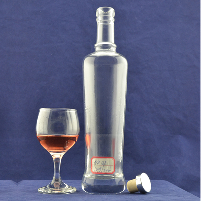 대량 생산 슈퍼 플린트 유리 재료 750ml 유리 보드카 와인 병