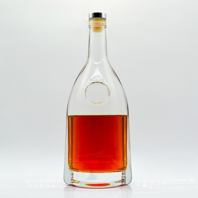 1000ml 용량으로 전기화 된 은 디칼을 가진 맞춤형 정사각형 빈 유리 병