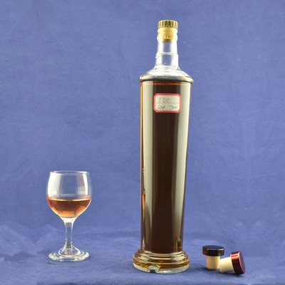 500ml 750ml 유리 보드카 위스키 병 슈퍼 플린트 유리 재료와 평평한 기본 디자인