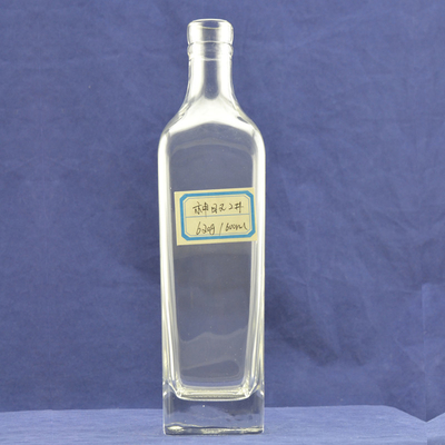 음주 판매를 위한 200ml 정사각형 유리 병 슈퍼 플린트 유리 재료 표면 취급