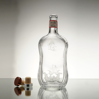 고 플린트 유리 재료 750ml 유리 병 맑은 올리브 오일 병 밀폐 유형 코크