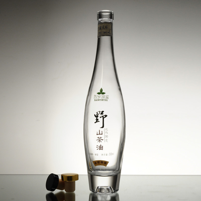 고 플린트 유리 재료 750ml 유리 병 맑은 올리브 오일 병 밀폐 유형 코크