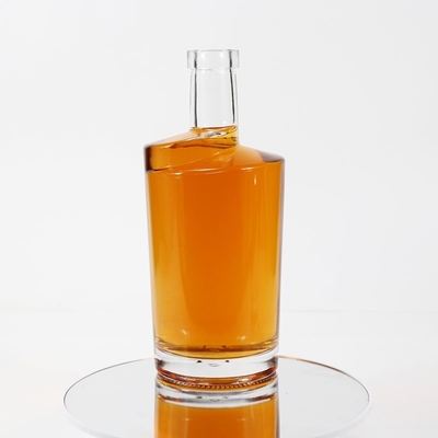 데칼 표면 처리 750ml 리커 유리 병 사용자 정의 모양 어깨 회전