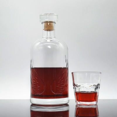 500ml 750ml 슈퍼 플린트 글래스 백류 술 병 보드카 브랜디 럼에 적합합니다