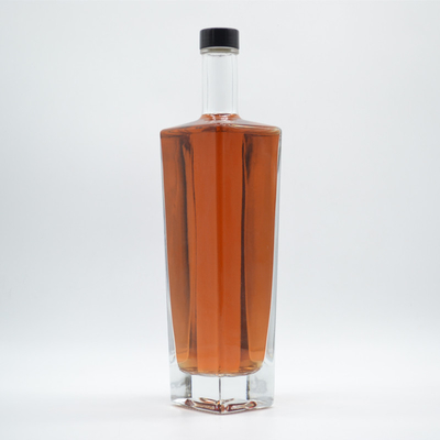 크리스탈 화이트 재료 정사각형 유리 병 500ml 마신 술 진 럼 보드카 위스키
