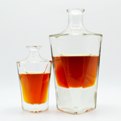 750ml 음료용 맞춤형 유리 병 투명 불규칙 모양의 테킬라 병