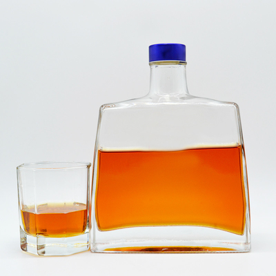 750ml 음료용 맞춤형 유리 병 투명 불규칙 모양의 테킬라 병