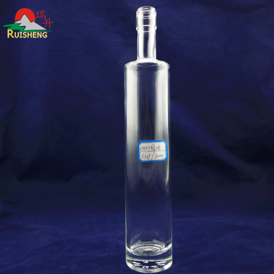 고 플린트 유리 재료 750ml 실린더 모양 유리 와인 병 음주용