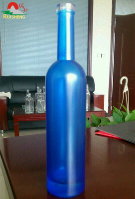 고 플린트 유리 재료 750ml 실린더 모양 유리 와인 병 음주용