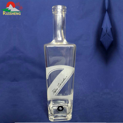 700ml 750ml 슈퍼 플린트 프랑스 퀘어 유리 병 알코올 SGS 인증 표준