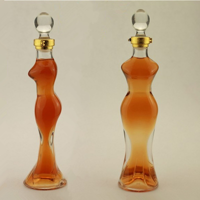 슈퍼 플린트 유리 목걸이 예쁜 여자 몸 모양 500ml 유리 병 와인 병 샴페인 병