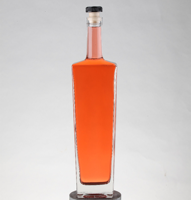 고온 스탬핑 표면 처리 슈퍼 플린트 최고 수준의 진 보드카 750ml 광장 유리 병 FOB