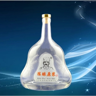750ml 기타 모양 유리 병 브랜디 와드카 와인 색칠 및 내구성