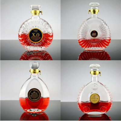 750ml 기타 모양 유리 병 브랜디 와드카 와인 색칠 및 내구성