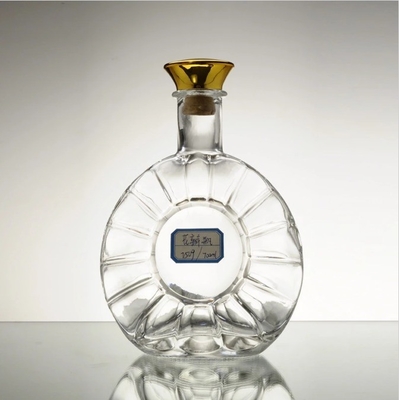 750ml 기타 모양 유리 병 브랜디 와드카 와인 색칠 및 내구성