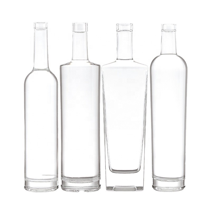 슈퍼 플린트 유리 재료 기본 700ml 맑은 유리 위스키 보드카 와인 병 알코올