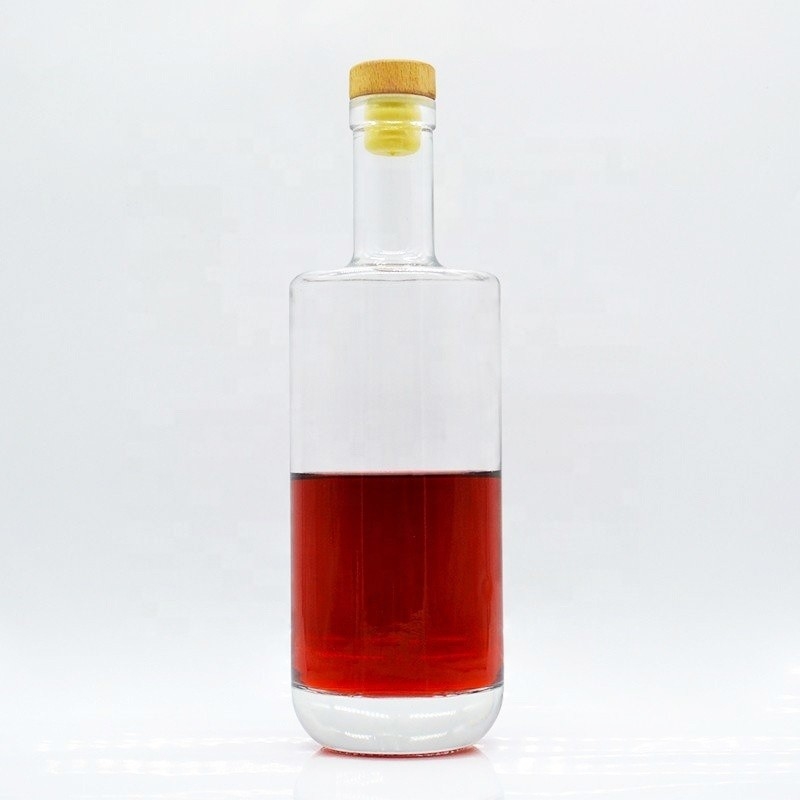 위스키 브랜디 테킬라 진 보드카를 위한 500ml 750ml 맞춤형 선명한 유리 병