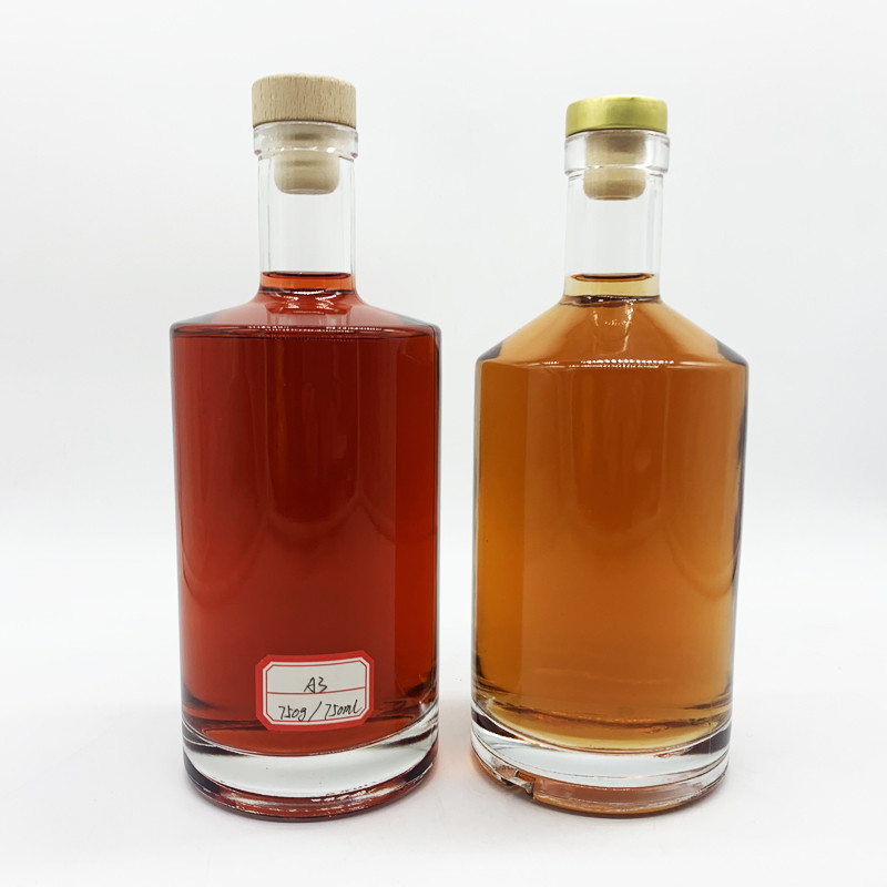 주문 디자인 75cl 위스키 병 0.75l 추가 플린트 코크 보드카 병 무료 샘플