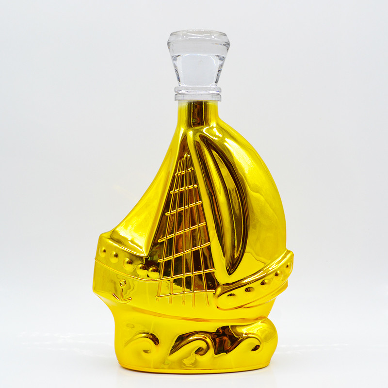 고 OEM / ODM 브랜디 위스키 음주 포장용 1000ml 선명한 유리 병