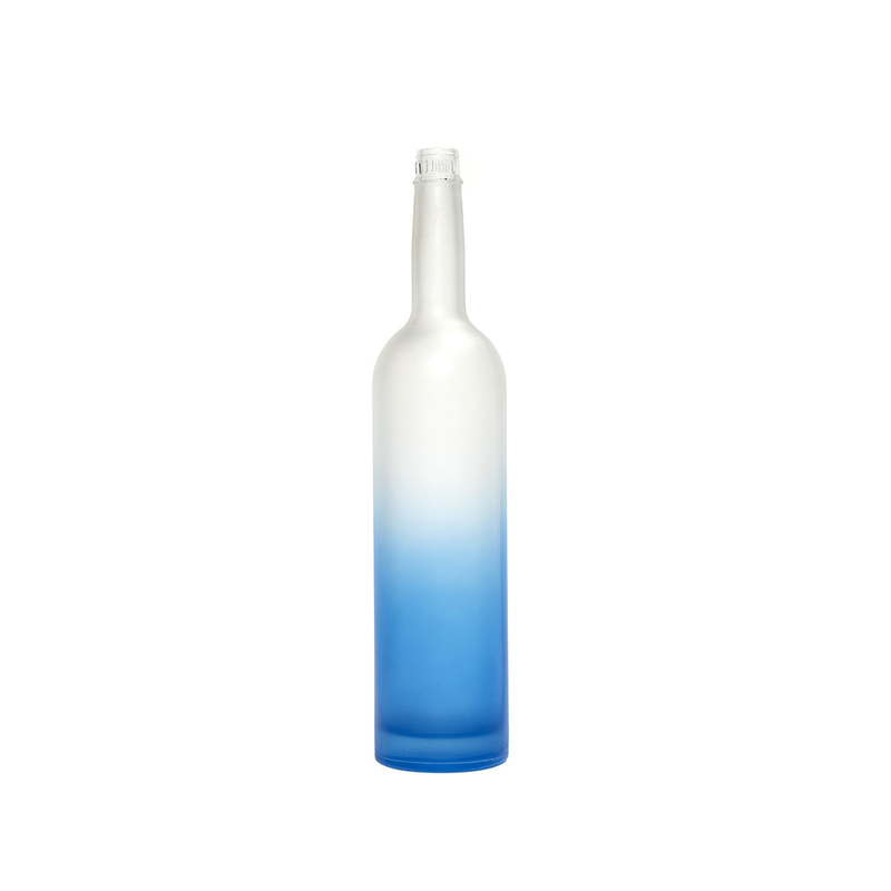 슈퍼 플린트 글래스 주문 750ml 맑은 얼음 빈 유리 보드카 음주 병 모양 와인 병
