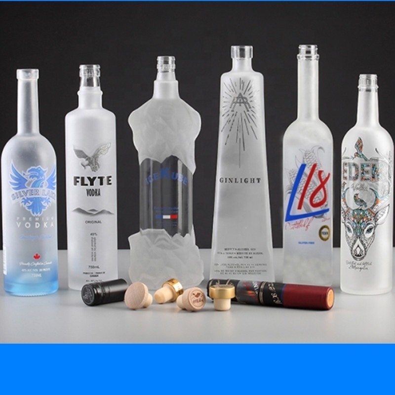 750ml 유리 실린더 위스키 보드카 병 700ml 500ml 와인 글래스 음료용 얼음