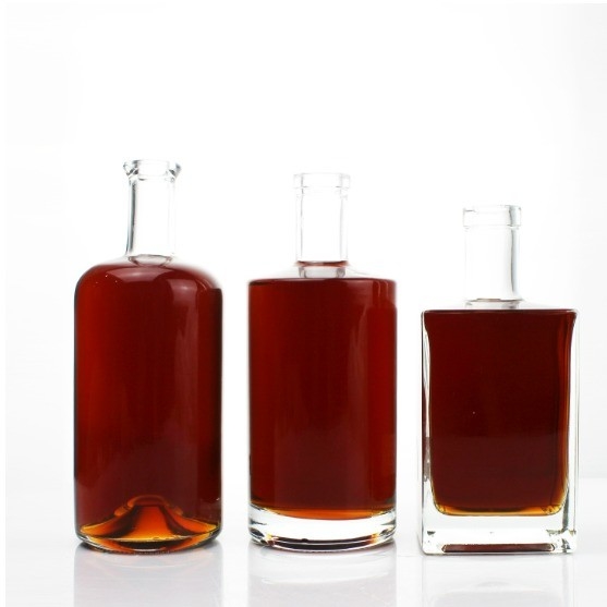 고품질 맑은 브랜디 럼 병 500ml 700ml 750ml 정교한 공예품