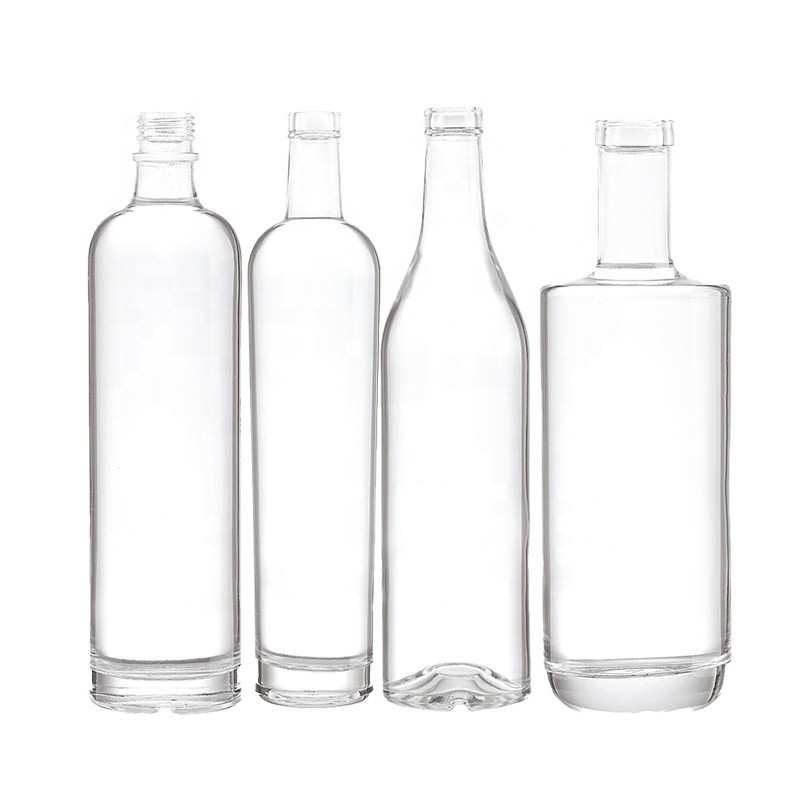 750ml 유리 음주 병 금속 라벨 OEM/ODM 허용 럼 위스키 보드카