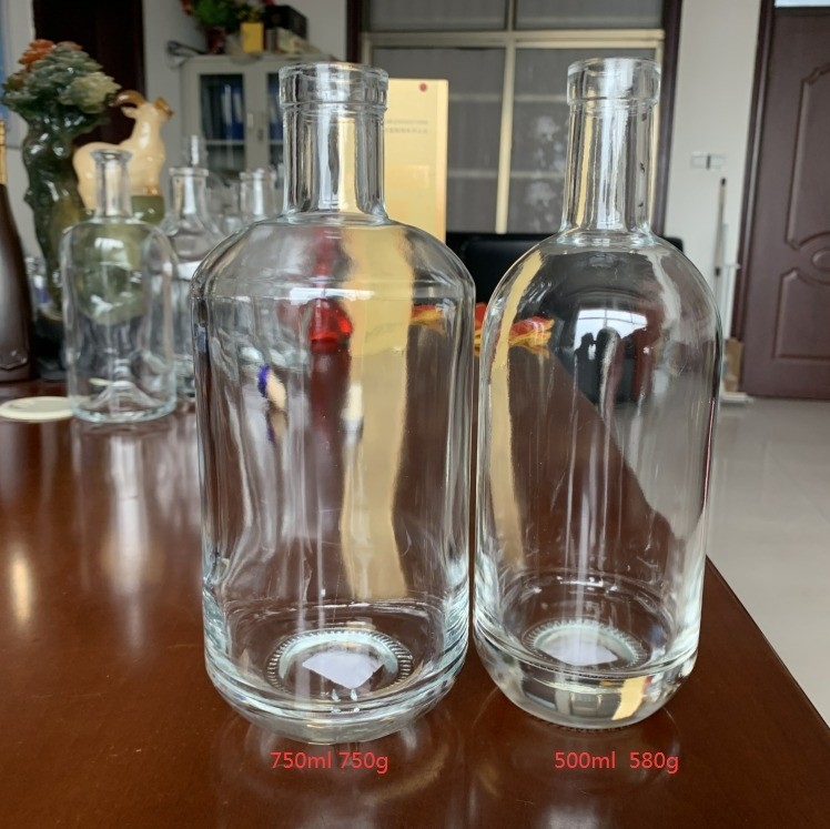 빈 위스키 알코올 정제 와인 진 유리 보드카 병 500ml 700ml 750ml CIF 조건