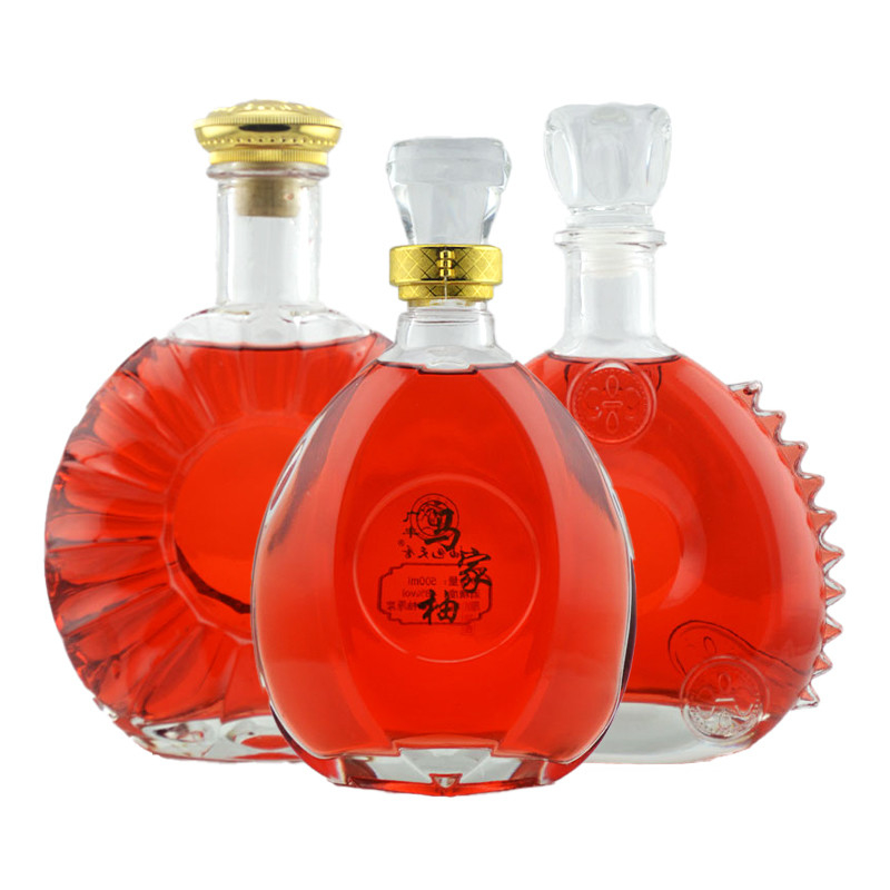 500ml 750ml 투명 빈 위스키 스피릿 술 유리 병