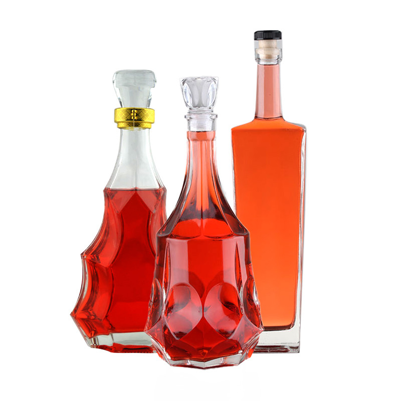 슈퍼 플린트 유리 재료 빈 술 병 750ml 술 코크 밀폐 유형