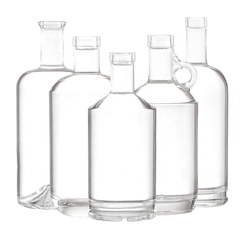 500ml 700ml 750ml 1000ml 위스키 브랜디 럼 진을 위한 유리 뜨거운 스탬핑 술 병