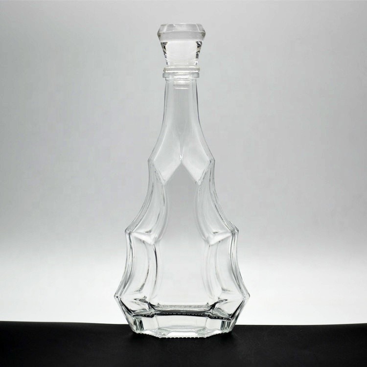 375ml 700ml 2리터 파란색 정사각형 유리 병 인쇄용 알코올 음주 보드카 럼 진